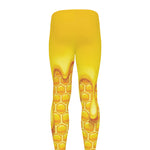 Sweet Honey Bee Hive Print Men's leggings