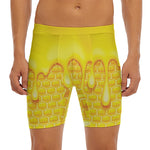 Sweet Honey Bee Hive Print Men's Long Boxer Briefs