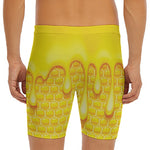 Sweet Honey Bee Hive Print Men's Long Boxer Briefs