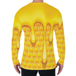Sweet Honey Bee Hive Print Men's Long Sleeve T-Shirt