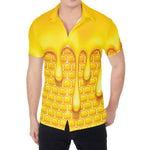 Sweet Honey Bee Hive Print Men's Shirt