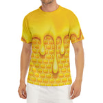 Sweet Honey Bee Hive Print Men's Short Sleeve Rash Guard
