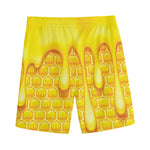 Sweet Honey Bee Hive Print Men's Sports Shorts