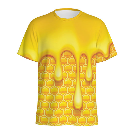 Sweet Honey Bee Hive Print Men's Sports T-Shirt