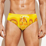 Sweet Honey Bee Hive Print Men's Swim Briefs