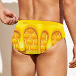 Sweet Honey Bee Hive Print Men's Swim Briefs