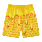Sweet Honey Bee Hive Print Men's Swim Trunks