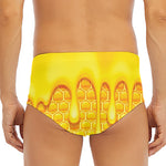 Sweet Honey Bee Hive Print Men's Triangle Swim Briefs