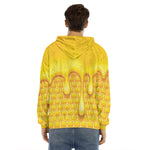 Sweet Honey Bee Hive Print Men's Velvet Pullover Hoodie