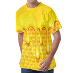 Sweet Honey Bee Hive Print Men's Velvet T-Shirt