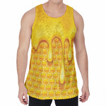 Sweet Honey Bee Hive Print Men's Velvet Tank Top