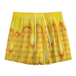 Sweet Honey Bee Hive Print Mesh Shorts