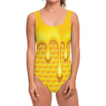 Sweet Honey Bee Hive Print One Piece Swimsuit