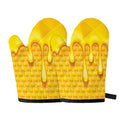 Sweet Honey Bee Hive Print Oven Mitts