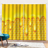 Sweet Honey Bee Hive Print Pencil Pleat Curtains