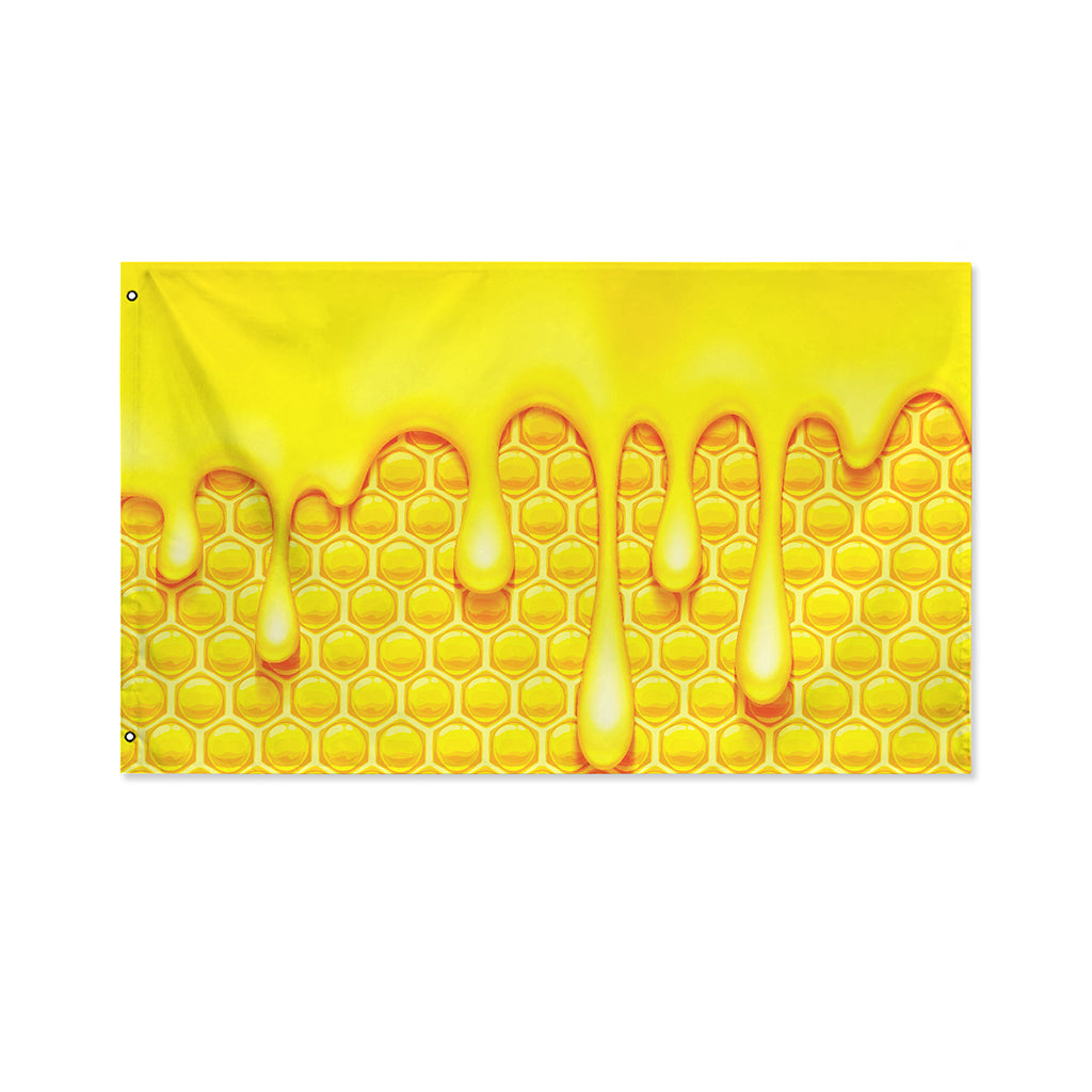 Sweet Honey Bee Hive Print Polyester Flag