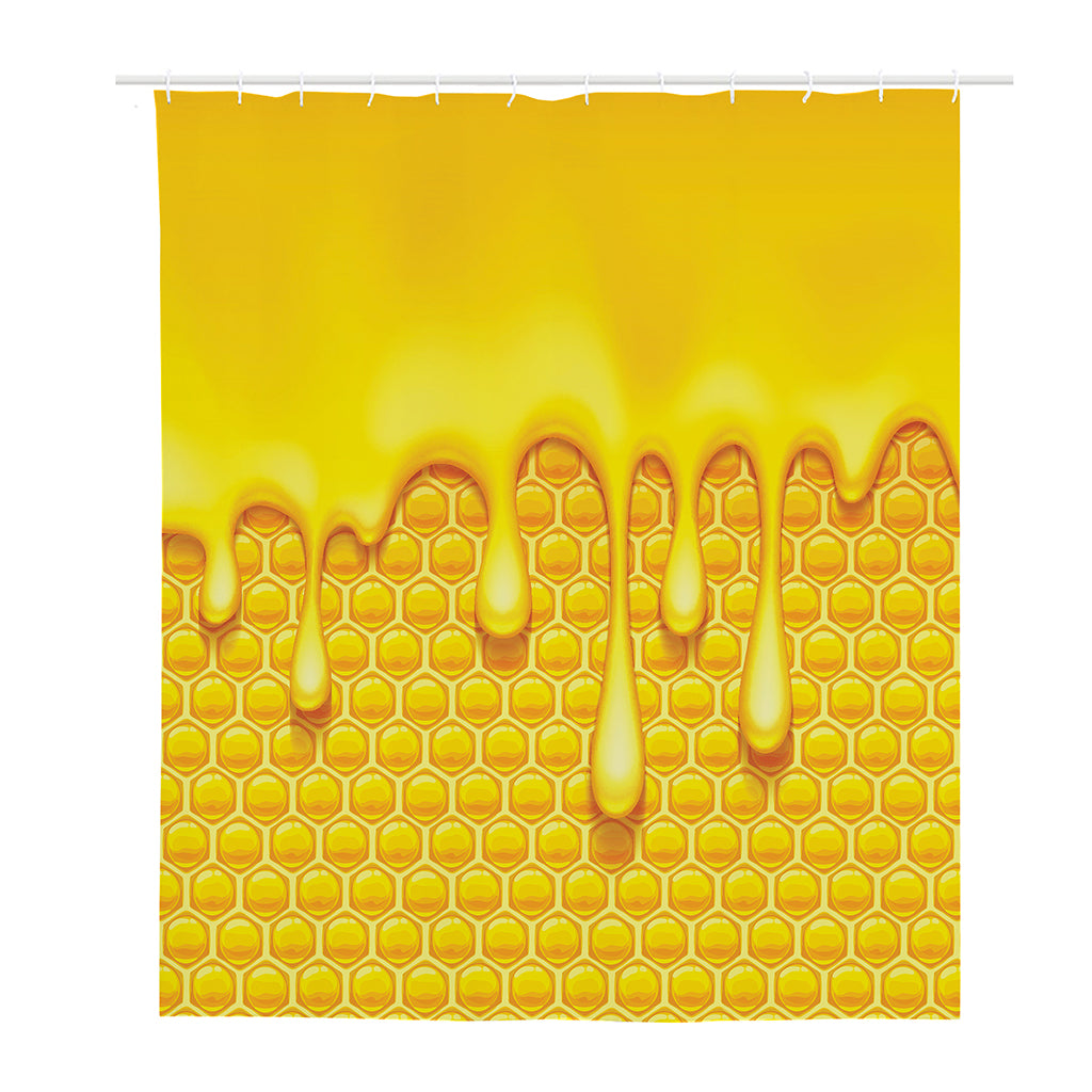 Sweet Honey Bee Hive Print Polyester Shower Curtain