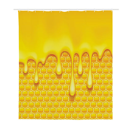 Sweet Honey Bee Hive Print Polyester Shower Curtain