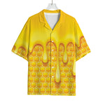 Sweet Honey Bee Hive Print Rayon Hawaiian Shirt