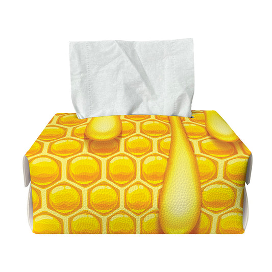 Sweet Honey Bee Hive Print Rectangle Tissue Box Cover