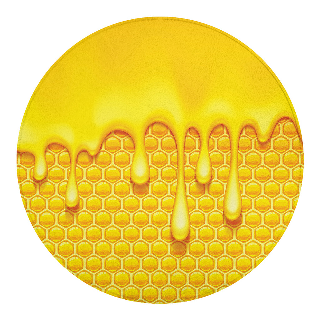 Sweet Honey Bee Hive Print Round Blanket