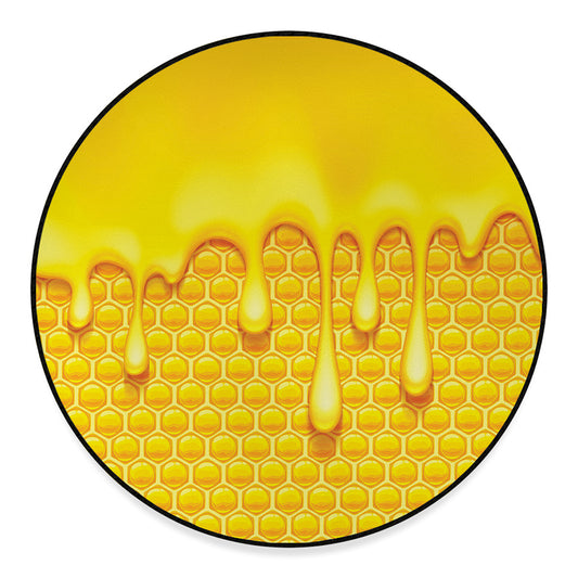 Sweet Honey Bee Hive Print Round Floor Mat