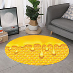 Sweet Honey Bee Hive Print Round Rug