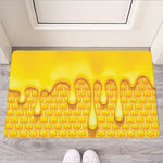 Sweet Honey Bee Hive Print Rubber Doormat