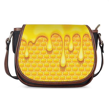Sweet Honey Bee Hive Print Saddle Bag