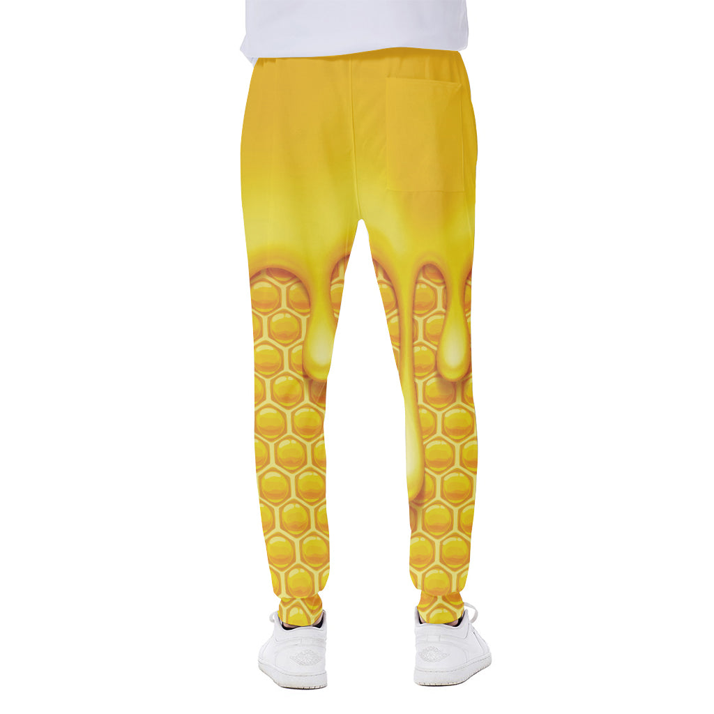 Sweet Honey Bee Hive Print Scuba Joggers