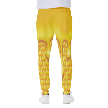 Sweet Honey Bee Hive Print Scuba Joggers