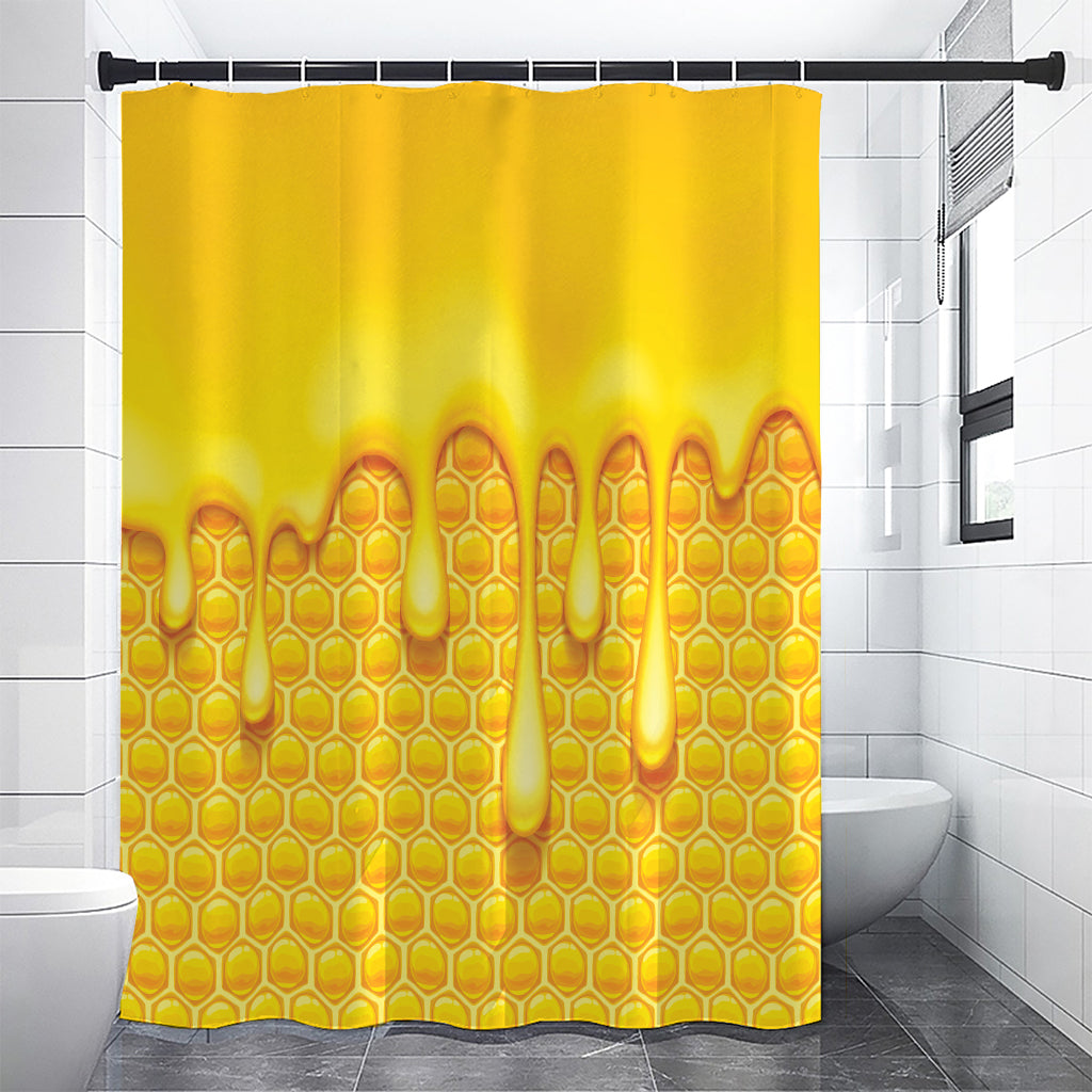 Sweet Honey Bee Hive Print Shower Curtain