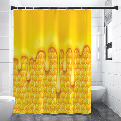 Sweet Honey Bee Hive Print Shower Curtain
