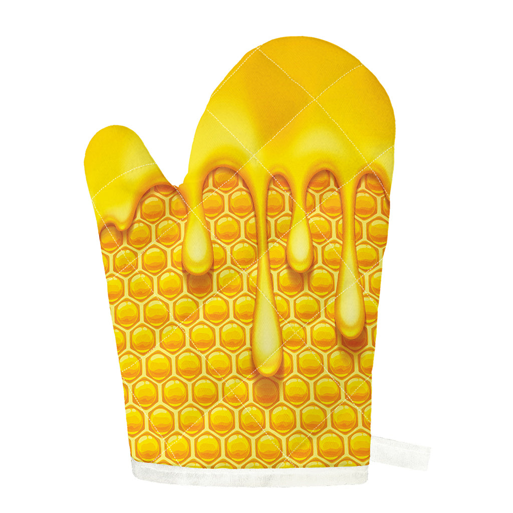 Sweet Honey Bee Hive Print Single Oven Mitt