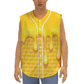 Sweet Honey Bee Hive Print Sleeveless Baseball Jersey