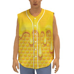Sweet Honey Bee Hive Print Sleeveless Baseball Jersey