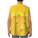 Sweet Honey Bee Hive Print Sleeveless Baseball Jersey