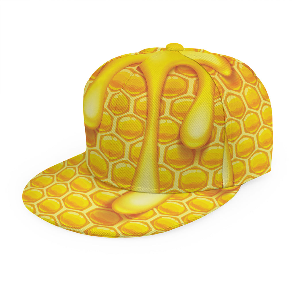 Sweet Honey Bee Hive Print Snapback Cap