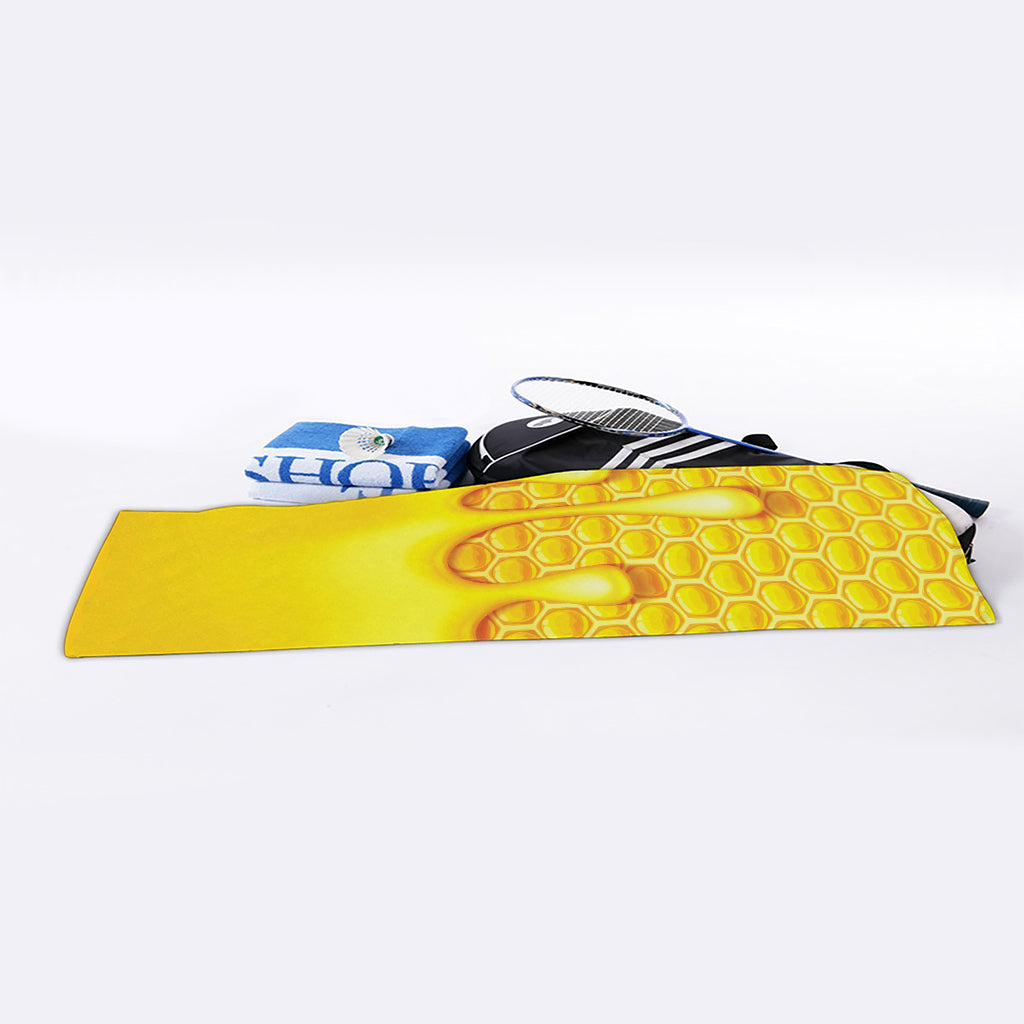 Sweet Honey Bee Hive Print Sports Towel