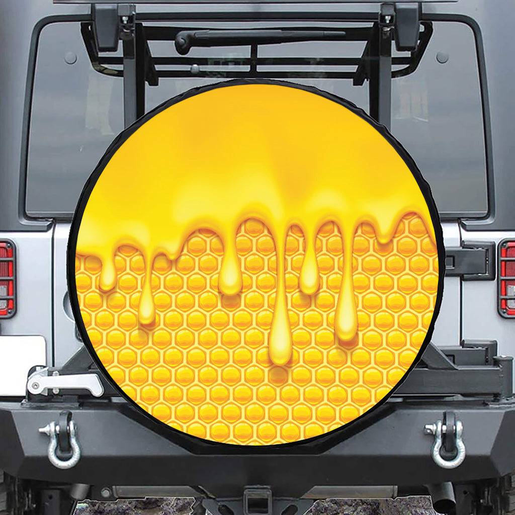 Sweet Honey Bee Hive Print Tire Cover