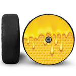 Sweet Honey Bee Hive Print Tire Cover With Camera Hole