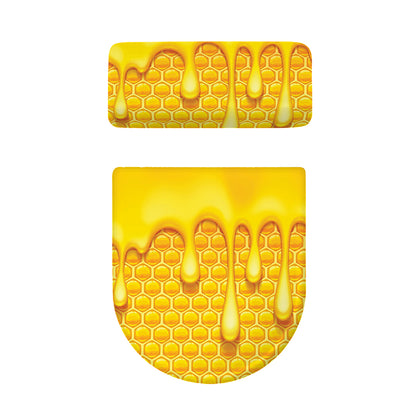 Sweet Honey Bee Hive Print Toilet Lid And Tank Cover Set