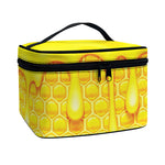 Sweet Honey Bee Hive Print Travel Makeup Bag