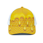 Sweet Honey Bee Hive Print White Mesh Trucker Cap