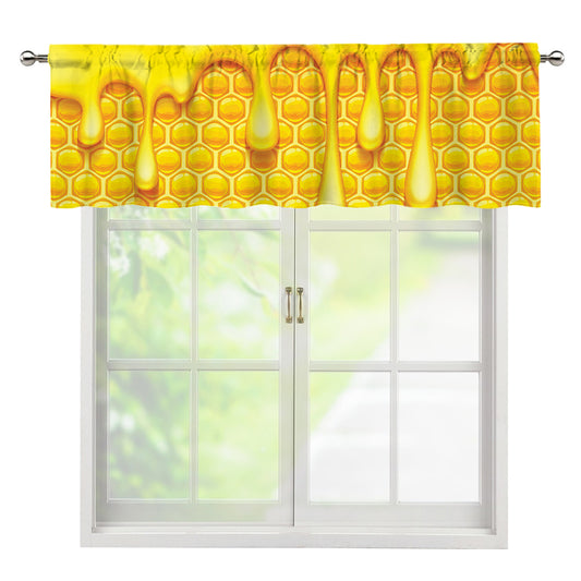 Sweet Honey Bee Hive Print Window Valance