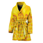 Sweet Honey Bee Hive Print Women's Bathrobe