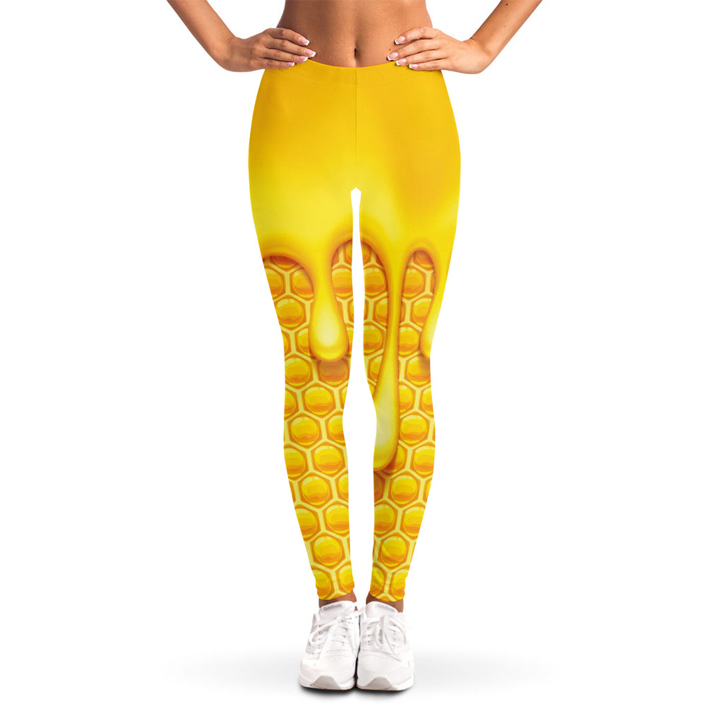 Sweet Honey Bee Hive Print Women's Leggings