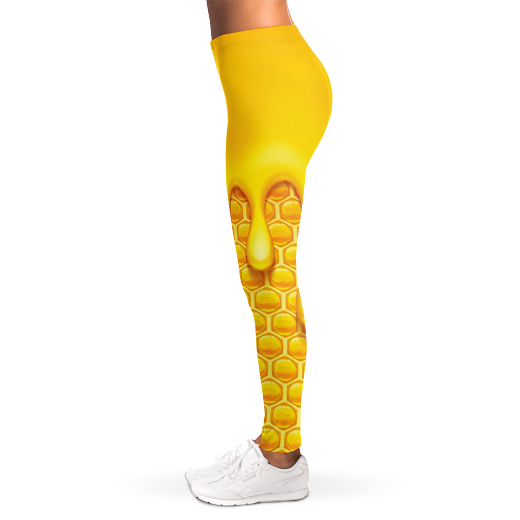 Sweet Honey Bee Hive Print Women's Leggings