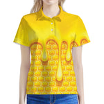 Sweet Honey Bee Hive Print Women's Polo Shirt