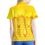 Sweet Honey Bee Hive Print Women's Polo Shirt